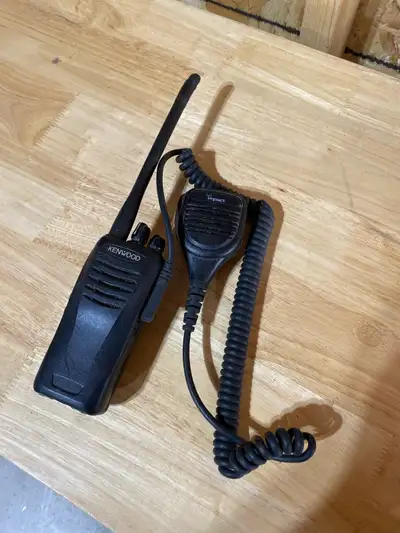 16ch Kenwood VHF portable radio with mic, View more