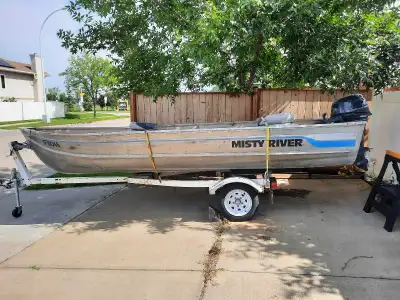 16 Foot Aluminum fishing boat for sale. Comes with 25 HP Yamaha Outboard that runs great, like new.....