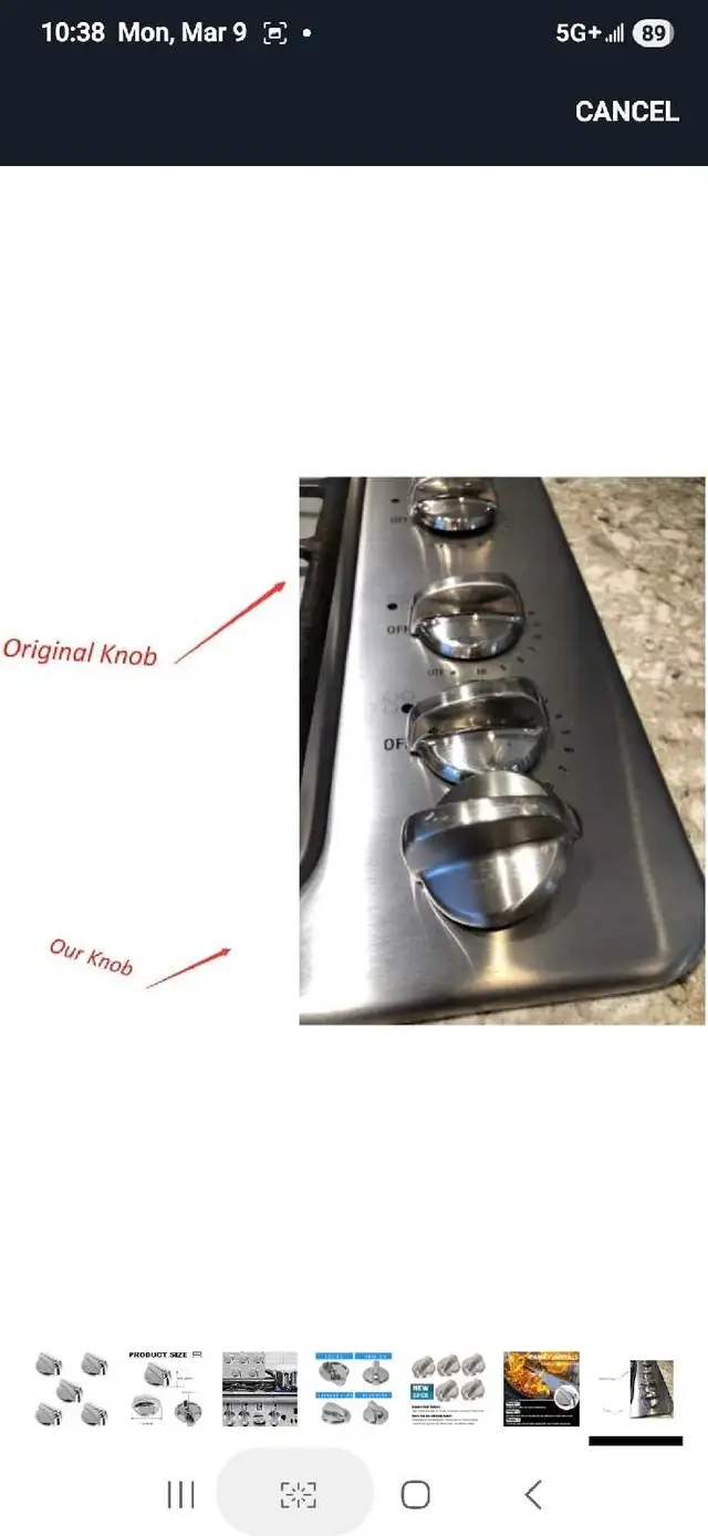 WB03T10284 Burner Control Knobs for General Electric GE Range, S in Stoves, Ovens & Ranges in Markham / York Region - Image 9