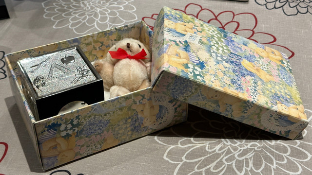 Silver “ABC” block bank with mini bear gift set in Multi-item in City of Toronto