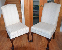 Two luxury vintage solid wood chairs (sold in pair).