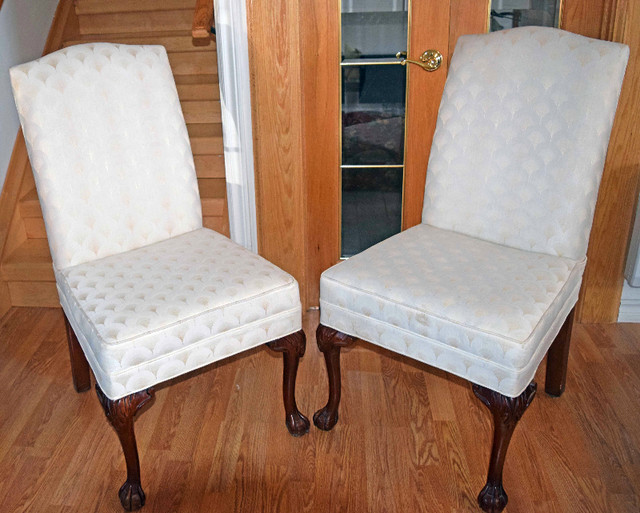 Two luxury vintage solid wood chairs (sold in pair). in Chairs & Recliners in Ottawa