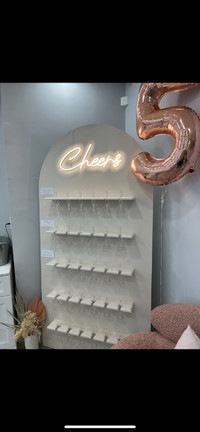 Champagne Wall for SALE with LED cheers sign : $500