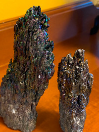 Two Rainbow Carborundum (Silicon Carbide) Crystal Specimens