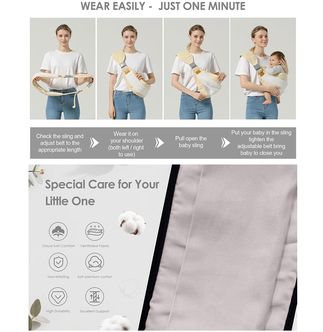 NEW Baby Carrier Sling for newborns, babies, toddlers in Strollers, Carriers & Car Seats in Brantford - Image 9