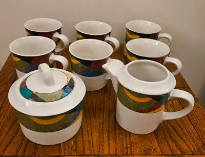 SET OF STUDIO NOVA MUGS, SUGAR BOWL AND CREAMER, View more