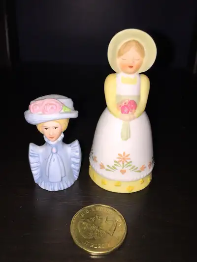 Avon Vintage 1985 Porcelain Bell Girl /Porcelain Thimble 1982, View more
