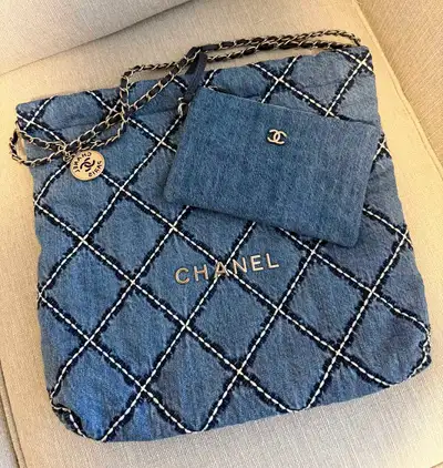 Chanel 22 Sac Hobo Denim Bag, View more