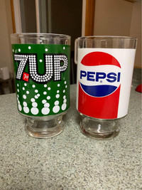 Vintage Pepsi & 7Up Glasses