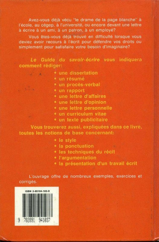 Guide du savoir-écrire de Jean-Paul Simard dans Manuels  à Longueuil/Rive Sud - Image 2