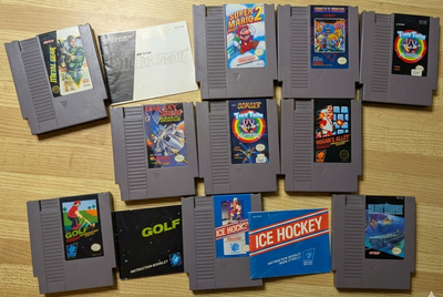 Vintage Nintendo NES Game Lot - 10 Games - Metal Gear, Mario, View more