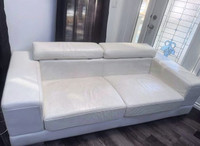 Gorgeous High End Modern White Leather Sofa