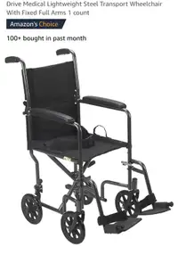 New In Box! Drive brand lightweight transport wheelchair 