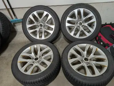 Selling set of four Winter Tires on rims 245/45/18 Michelin Xice Xi3 Mounted on OEM Hyundai Genesis...