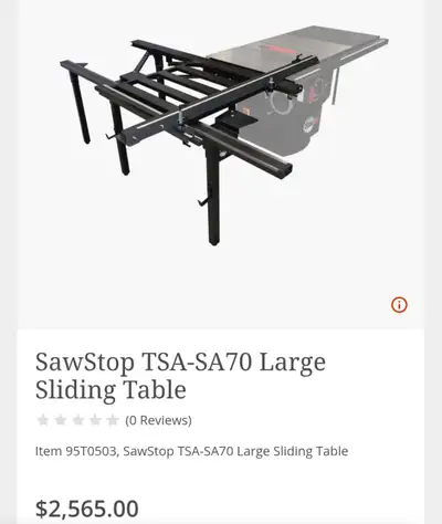 Sawstop Sliding Table Saw Attachment, View more