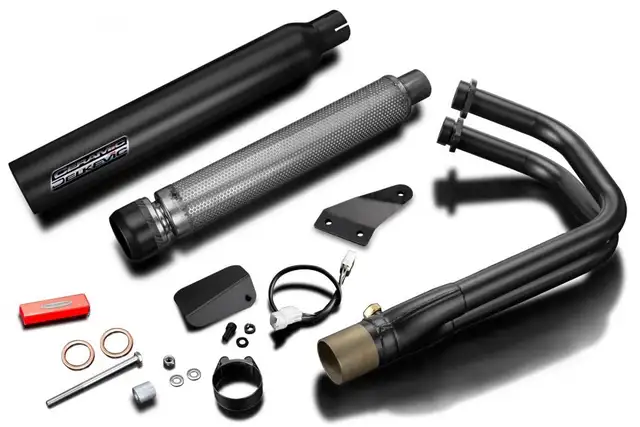 Delkevic black ceramic exhaust line kawasaki vulcan s in Motorcycle Parts & Accessories in West Island - Image 3