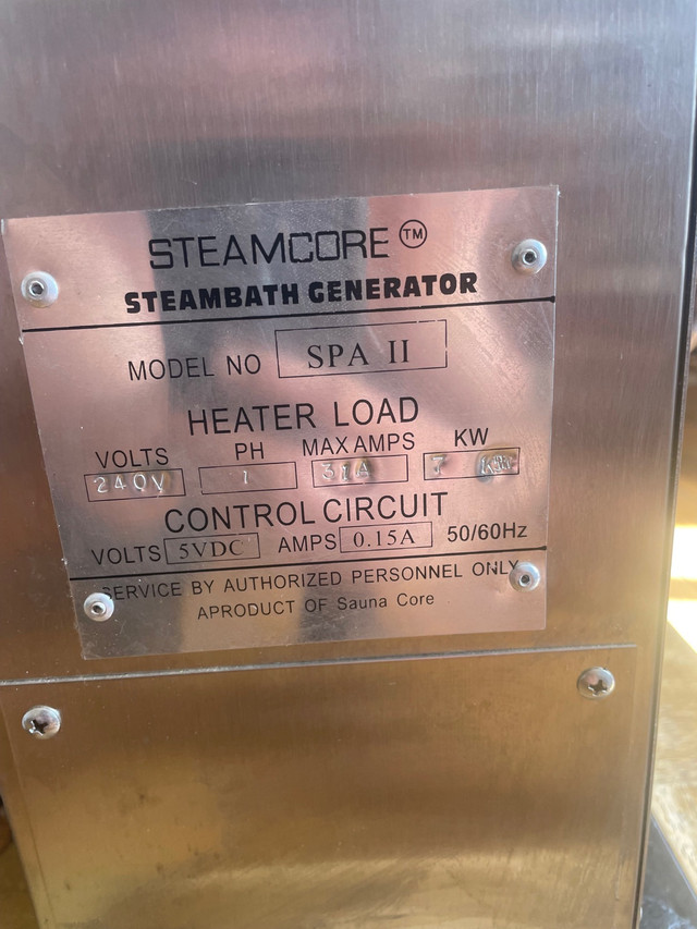 Steamcore spa 2 - Steam Generator  in Other in Ottawa - Image 2