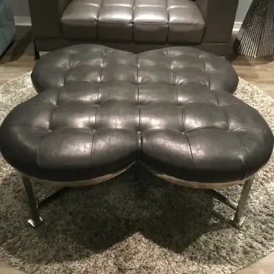 Ottoman Grey Leather, View more