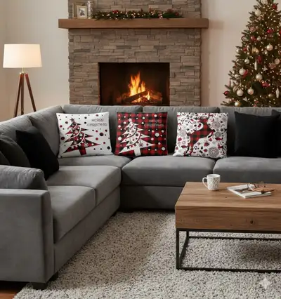 Assorted Christmas Tree and Reindeer Pattern Pillowcases, View more