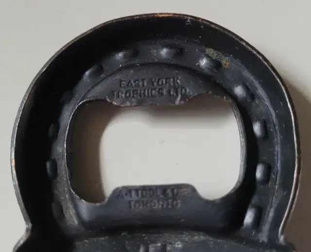Vintage Black Horse Ale Copper Bottle Opener East York Trophies in Arts & Collectibles in Oshawa / Durham Region - Image 3
