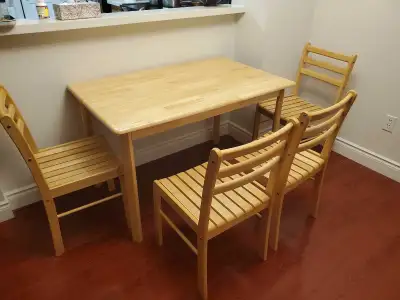 wooden dining table set $120, View more