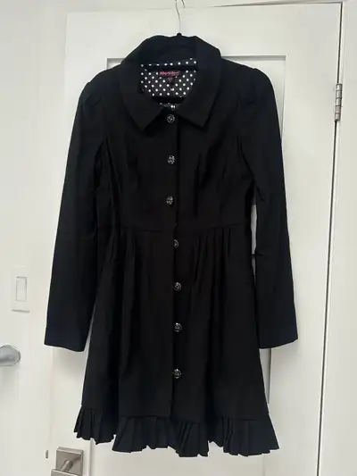 Betsey Johnson Collection women’s black car coat size m, View more