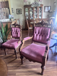 Antique Matching Mr. and Mrs. Parlour Chairs