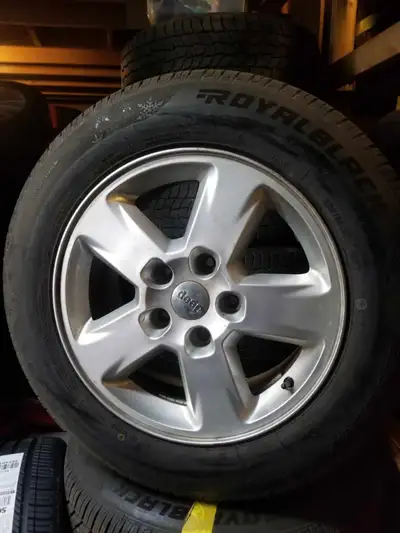 Used - Good Used Jeep OEM rims 225/65R17 Winter tires Royal Black winter $ 1000 cash, pick-up price...