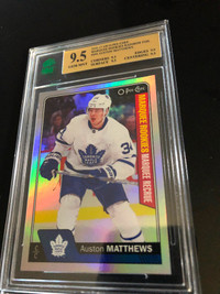 Auston Matthews OPC rookie rainbow insert card mint condition