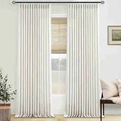 Brand NEW-Twodrapes Natural Linen Blend Curtains 40x90., View more