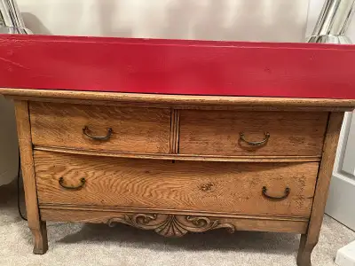 Antique Oak Dresser With 3 drawers. $325, View more