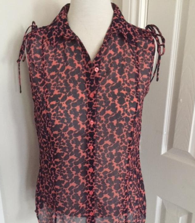 French Connection Womens Sleeveless Sheer Tank Collared size M, View more