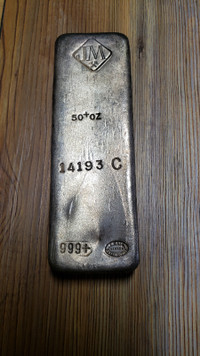 Rare JM 50 oz silver bar