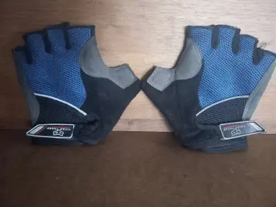 Men's Cycling Gloves by Knighthood: Blue, Grey, Black / Size L, View more
