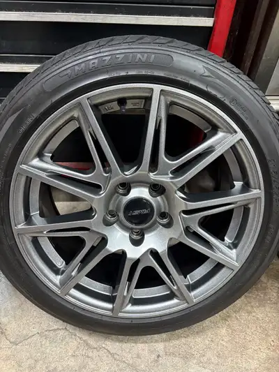 4 rims and tires Tires are Mazzini 215/45r17 in very good condition Rims are Fast 17 inch 5x112 bolt...