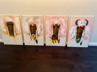 I'm offering 7️⃣ unframed original native portraits, each capturing the spirit and detail of Indigen...