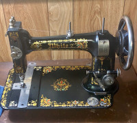 Antique White Sewing Machine, sews, no treadle base, $130