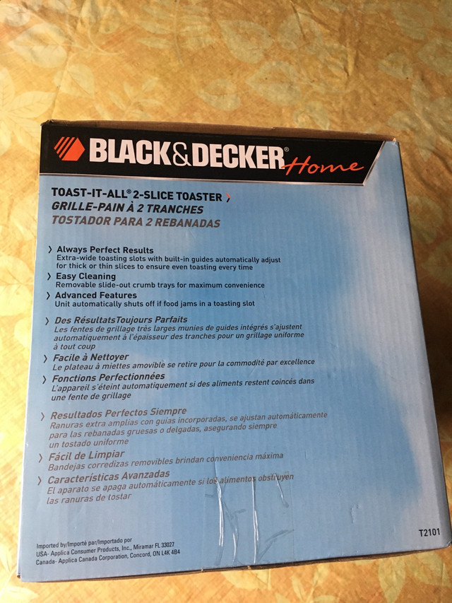 Black & Decker 2-Slice Toaster in Toasters & Toaster Ovens in Mississauga / Peel Region - Image 3