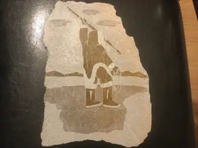 Inuit Stone Art Wall Hanging, signed, View more