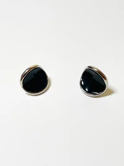 Vintage 80s/90s Black/Silver Metal Earrings, View more