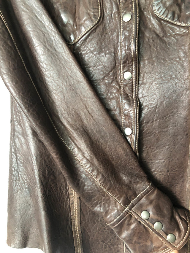 Leather shirt ...  ⭐️⭐️⭐️⭐️⭐️ in Women's - Tops & Outerwear in Calgary - Image 4