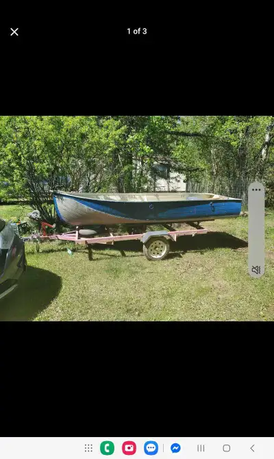 12 foot aluminum boat and trailer. Trailer is currently registered. Comes with oars, life jacket and...