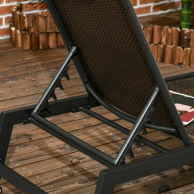 Outdoor Rattan Wicker Patio Lounger Chair Sun Lounger w/ 5-Posit in Patio & Garden Furniture in Markham / York Region - Image 8