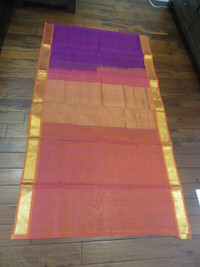 orange and purple sari