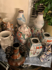 Large Antique and Contemporary Vases and bowls