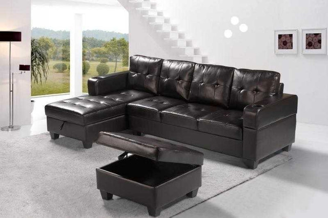 Brand new 2 in 1 Leather Gel Sectional Sofa Couch with Storage in Couches & Futons in Kitchener / Waterloo - Image 3