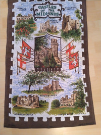 Vintage Tea Towel " Castles of the Midland"