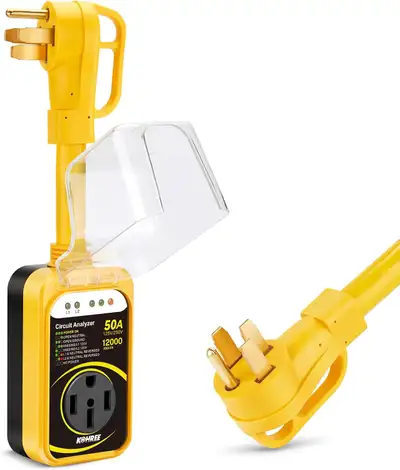 Kohree RV Surge Protector 50 Amp, RV Camper Surge Protector with IP67 Waterproof Cover, All-in-1 Cir...