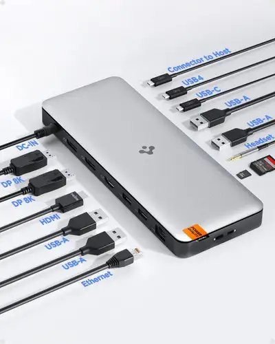 Spigen ArcDock Pro 14 in 1 8K Docking Station,Triple Dual Monitor Hub 4K HDMI DP Thunderbolt 4 Dock...
