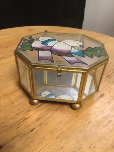 Stained Glass Jewellery Box.  If posted it’s available, View more